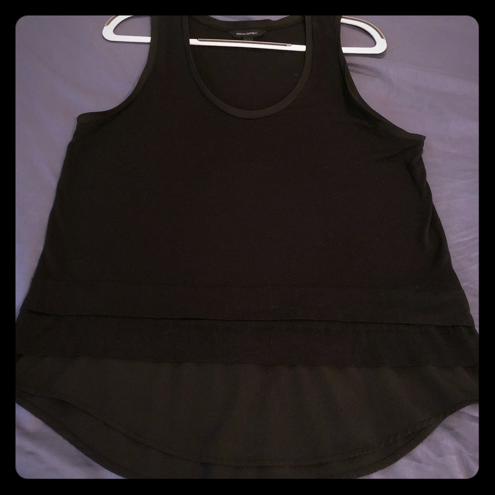 Banana Republic, Black Tiered Top, Size L